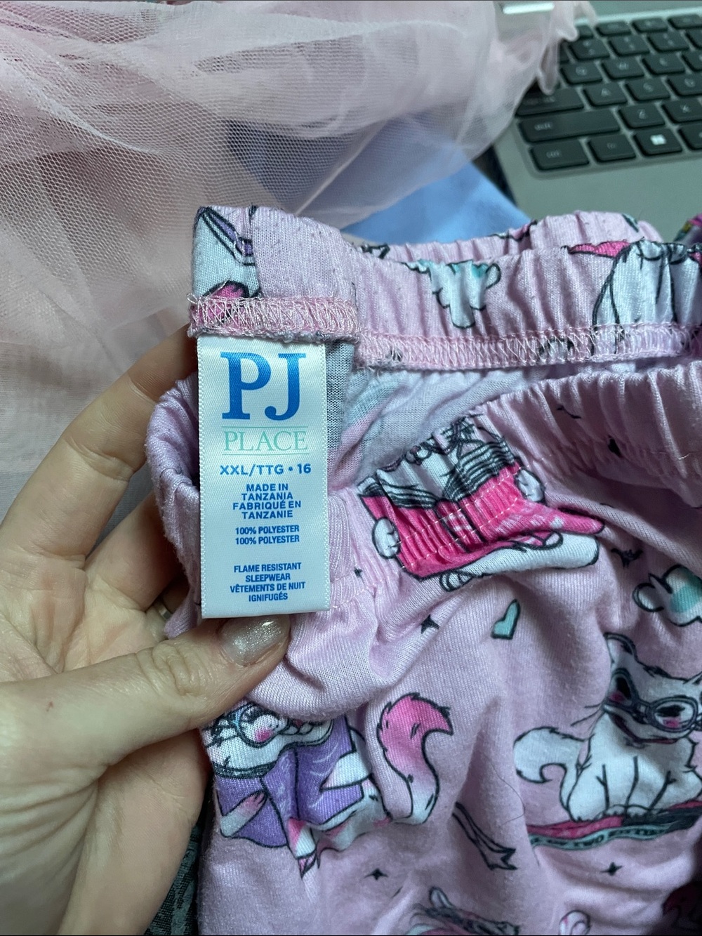 Girls' Pink Cat & Rainbow Pajama Pants - Cozy Sleepwear - Picture 3 of 5